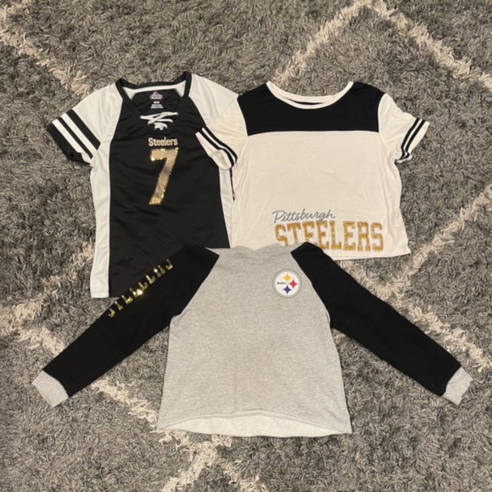 Girls Teen Pittsburgh Steelers Hoodie Sweatshirt Tee Jersey Size 14-16